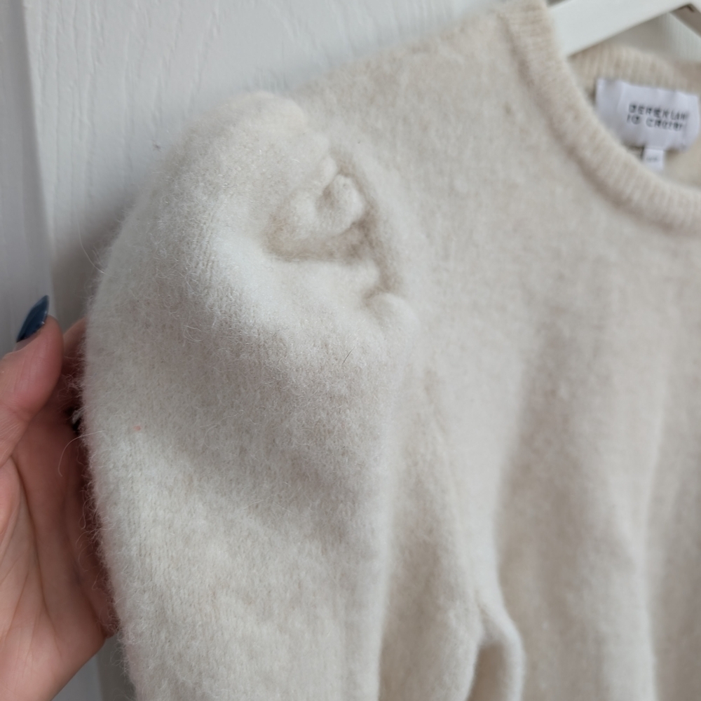 Designer: Derek Lam IO Crosby Ivory Puff Sleeve Sweater - Picture 2 of 5